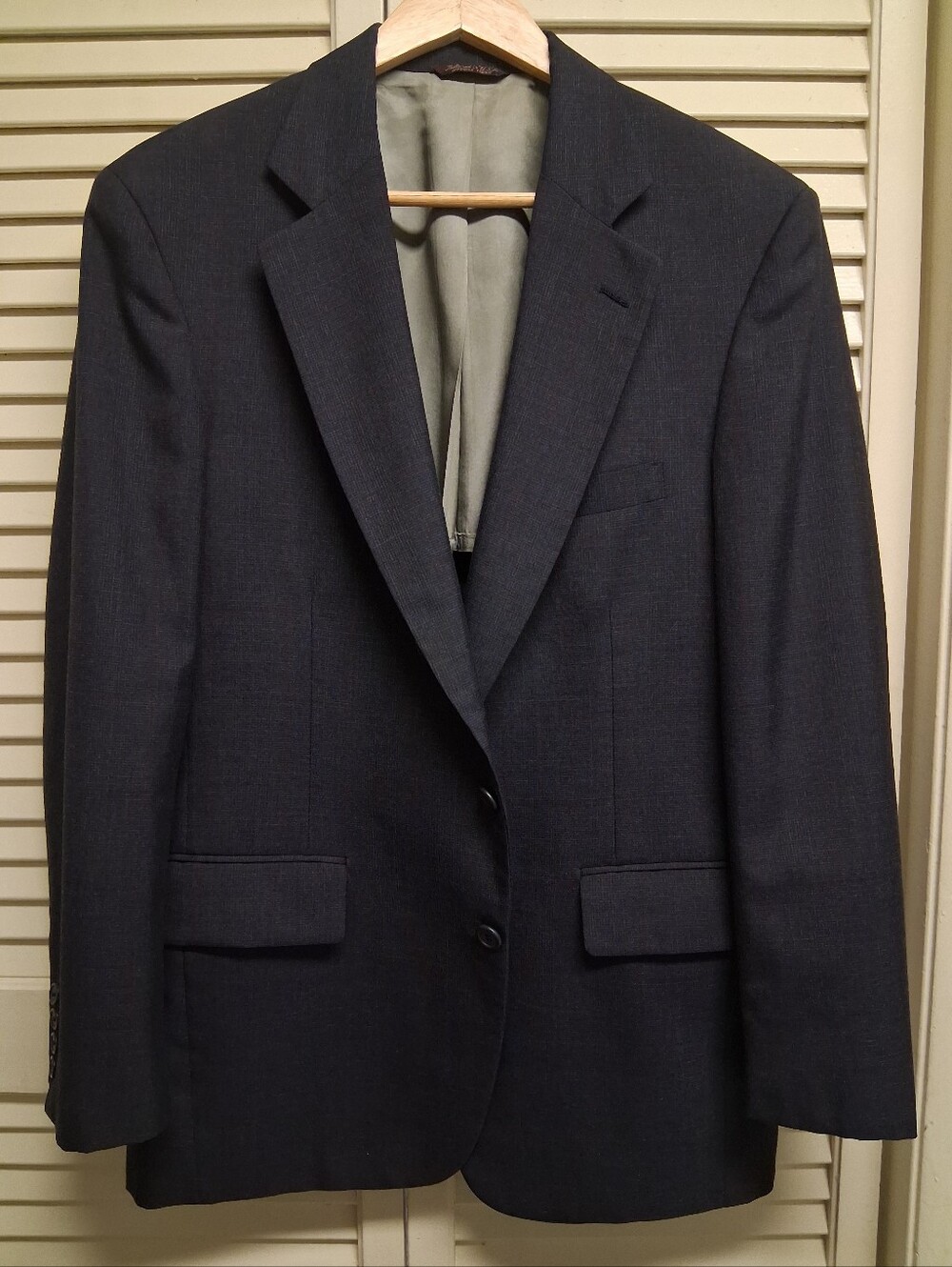 Vintage Men's Windowpane Plaid Single-Breasted Two-Button Sport Suit Blazer 38R
